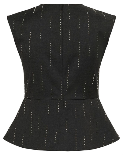 Gestuz - GZAdira Peplum Top - Dark Grey Melange